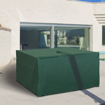 Outsunny 600D Oxford Patio Set Cover Outdoor Garden Rattan Furniture Protection Cover Protector Waterproof Anti-UV, Green, 135 x 135 x 75cm 