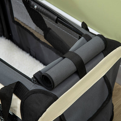 PawHut 51cm Foldable Pet Carrier, with Cushion, for Mini Dogs and Cats - Grey 