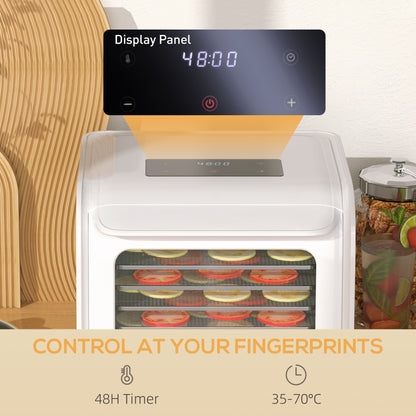 HOMCOM 35-70\'c2\'b0C Six-Tray Food Dehydrator - White