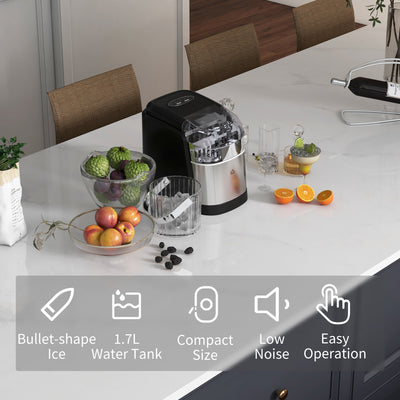 HOMCOM 12kg Countertop Ice Machine, with Scoop 