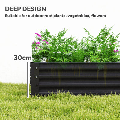Outsunny 180 x 90cm Galvanised Steel Open Planter - 84H-211V00CG 