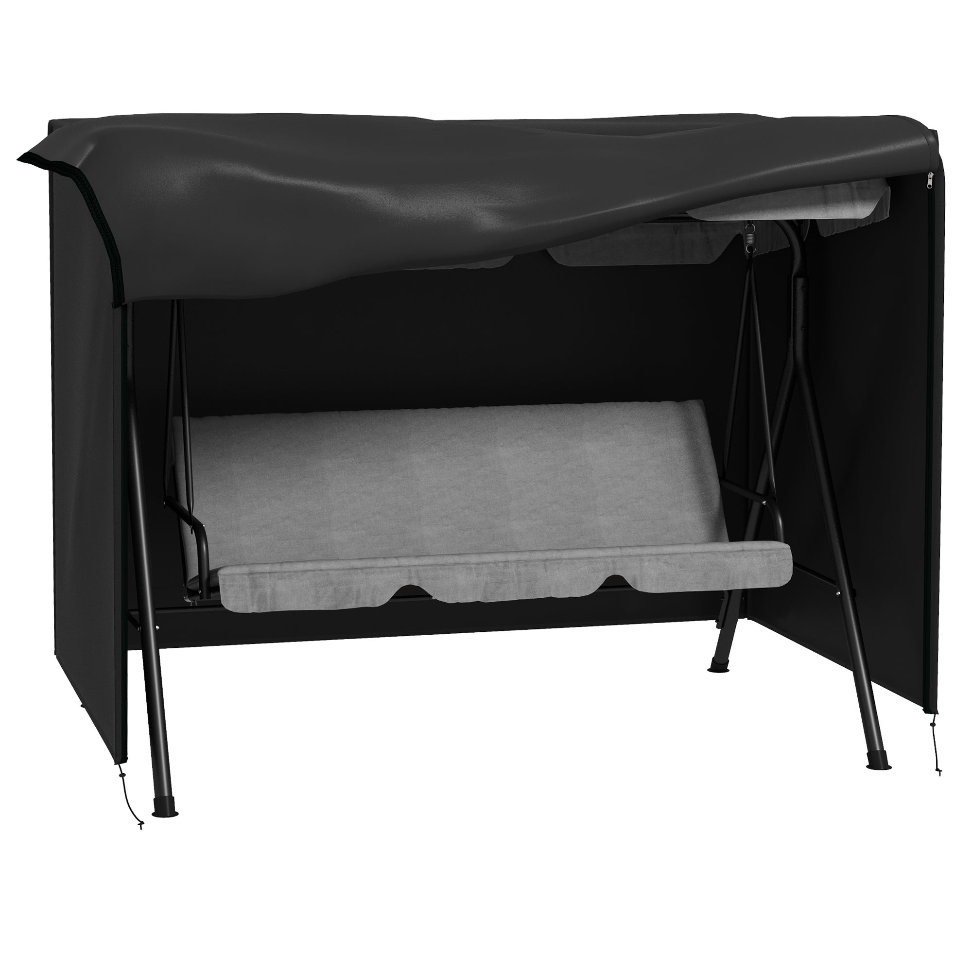 Outsunny 205 x 124cm Three-Seater Swing Chair Protective Cover Black 