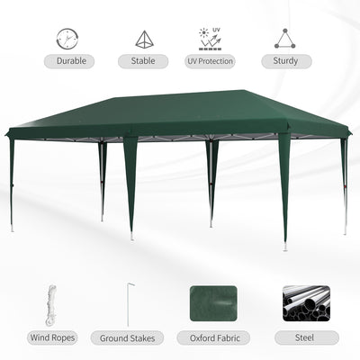 Outsunny 6 x 3 m Pop-Up Steel Frame Gazebo - Green 
