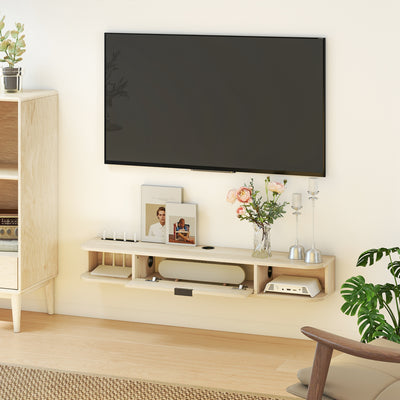 HOMCOM 120 cm Floating TV Unit for TVs up to 50 Inch - Natural 