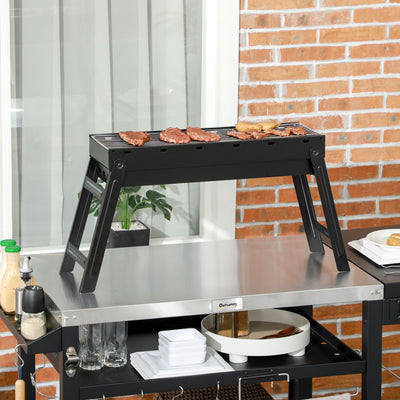 Outsunny Foldable Charcoal Grill - Black 