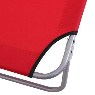 Outsunny Folding Sun Lounger, Lounge Chairs Reclining Sleeping Bed with Adjustable Sun Shade Awning for Beach, Patio 