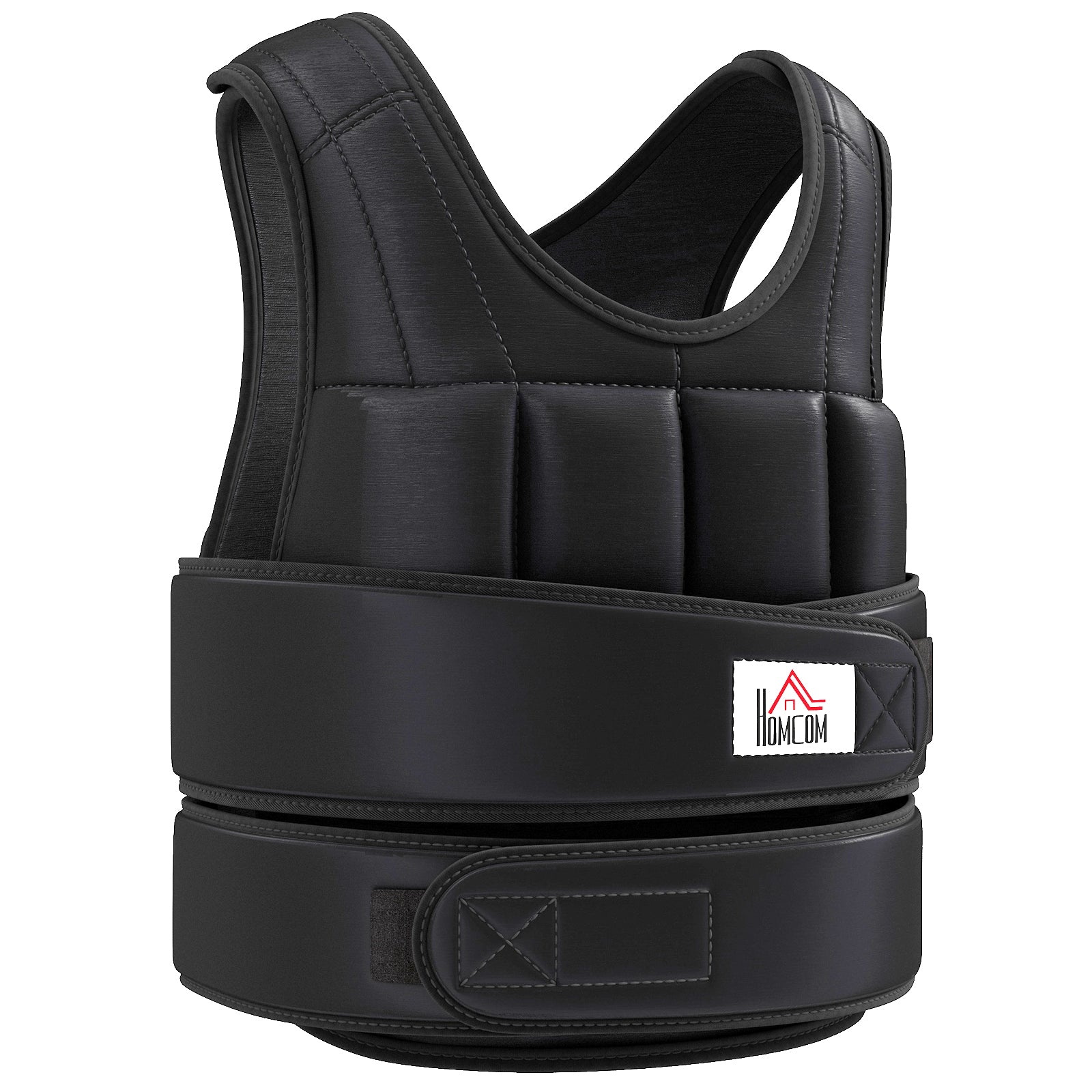 HOMCOM 15kg Weighted Vest, Adjustable Running Weight Vest with 38 Weight Bags for Men or Women Cardio Exercise, Black 