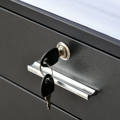 Vinsetto Lockable Two-Drawer Filing Cabinet, with Wheels - Black 
