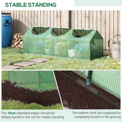 Outsunny Mini Greenhouse, Small Plant Grow House for Outdoor with Durable PE Cover, Observation Windows, 180 x 60 x 60 cm, Green 