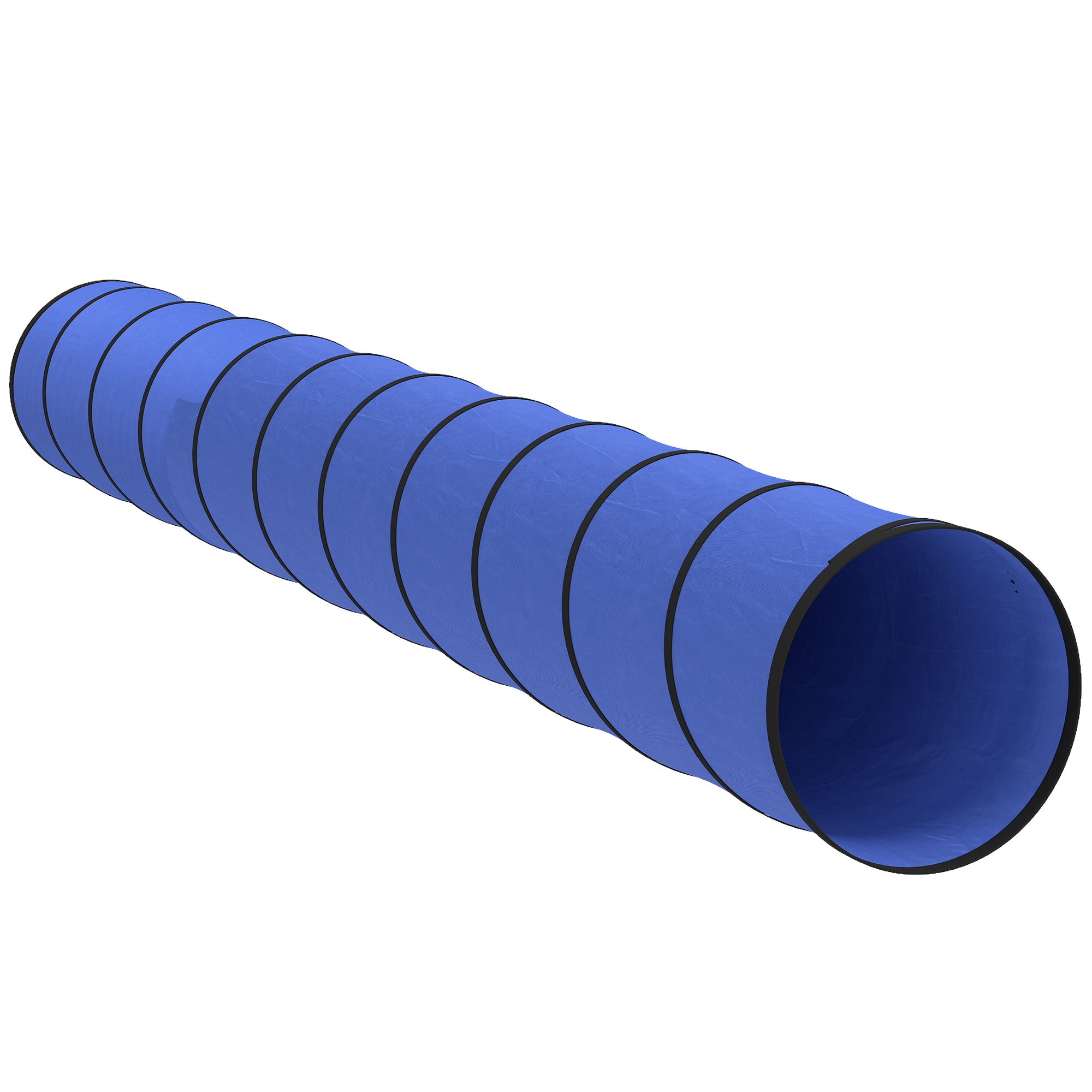 PawHut Dog Tunnel, 500 x 60 cm, Foldable Play Tunnel with 6 Pegs and Bag, Tear-Resistant Outdoor Dog Agility Equipment, Blue 