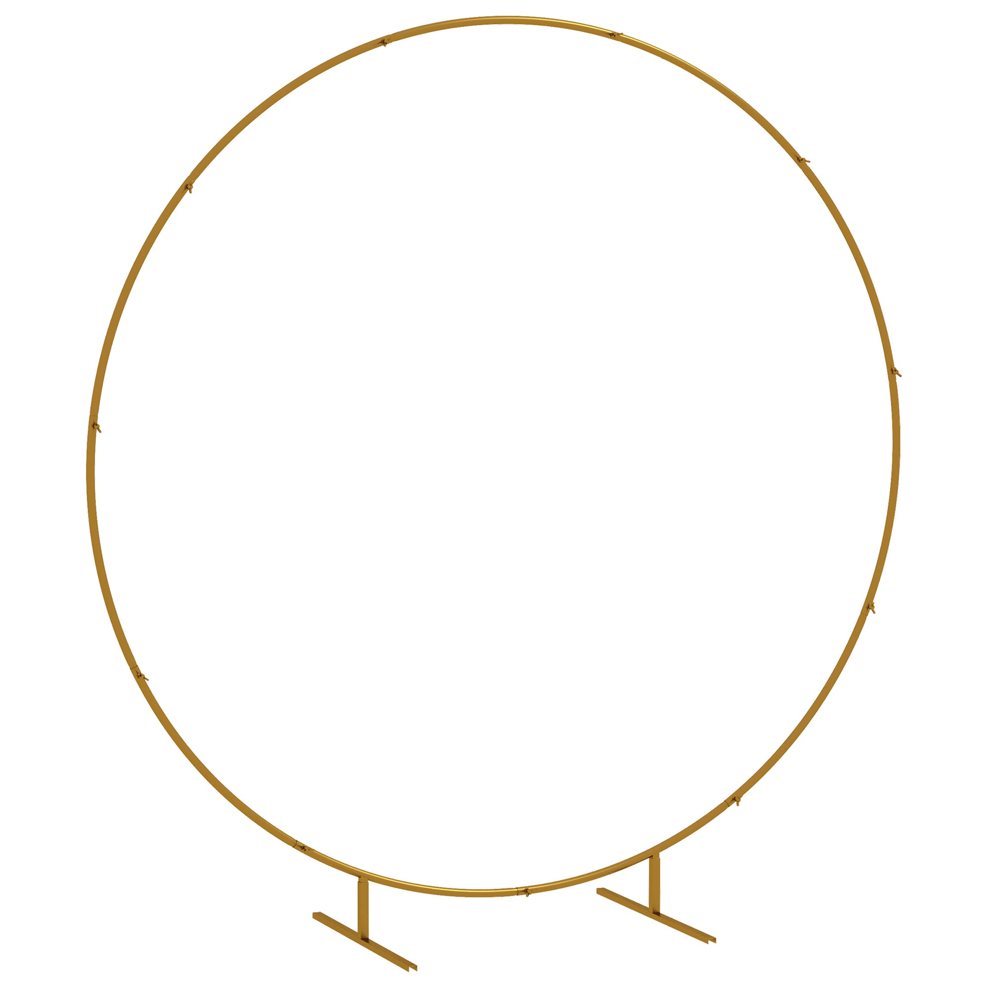 Outsunny 222cm Gold Tone Backdrop Stand, Round Metal Wedding Arch for Birthday Party, Bridal Shower, Graduation, Ceremony 