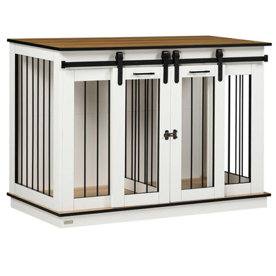 PawHut Dog Crate Furniture for Large Dogs, Double Dog Cage for Small Dogs 