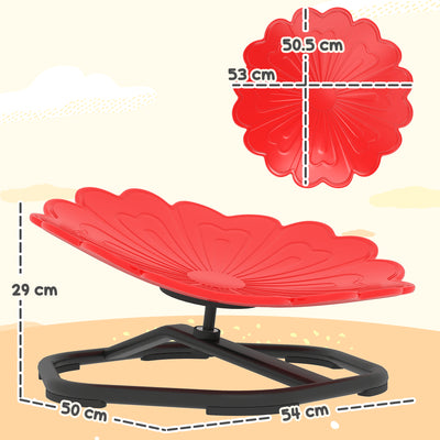 AIYAPLAY Flower-Shaped Sensory Spinning Chair with Non-Slip Base for Balance/Coordination, Red 