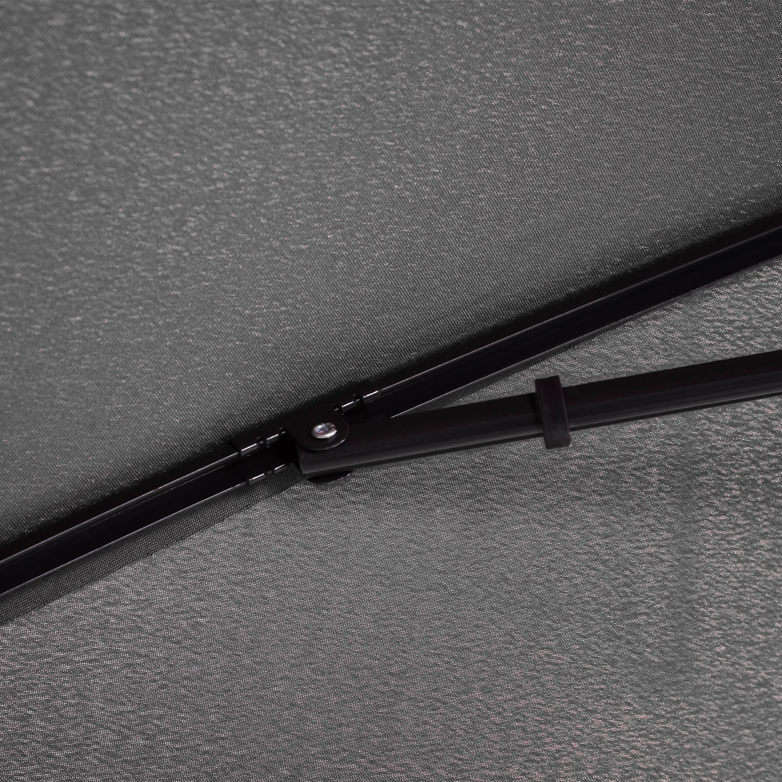 Outsunny Garden Parasol Umbrella, Outdoor Market Table Umbrella with Ruffles & Aluminium Pole, Rectangular Tilting Parasol Sun Shade Canopy, 2 x 1.3m, Grey 