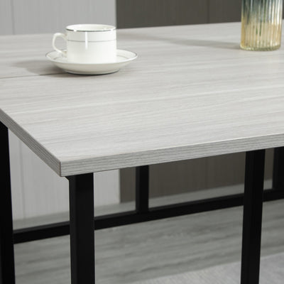 HOMCOM 6-Piece Bar Table Set, 2 Breakfast Tables with 4 Stools, Counter Height Dining Tables & Chairs for Kitchen, Living Room, Grey 