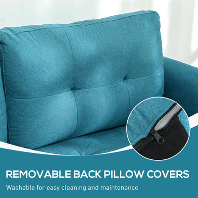 HOMCOM 'L' Shape Modular Sofa, with Storage - Light Blue 