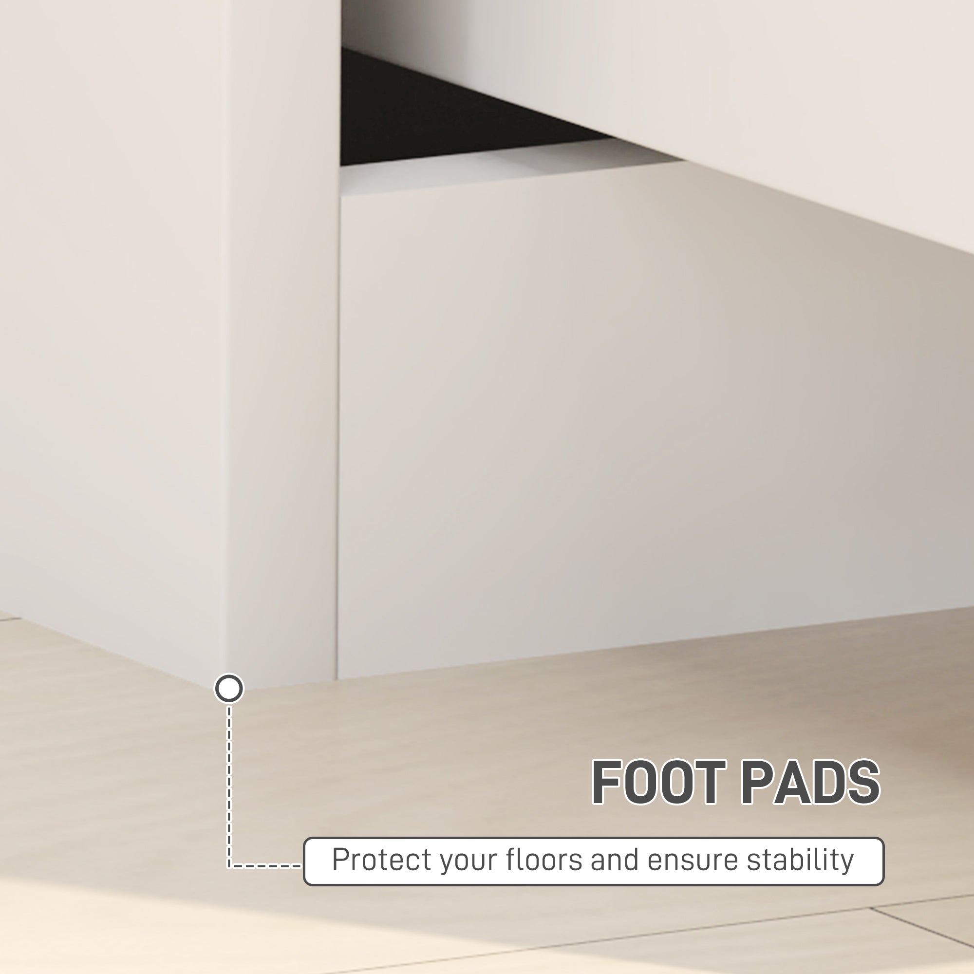 HOMCOM High Gloss Bedside Table Set of 2 - White