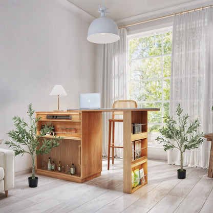 HOMCOM Set of Two Silk Leaf Artificial Olive Trees