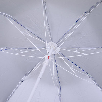 Outsunny 1.7m Beach Umbrella, Portable Parasol with Tilting Function, Carry Bag, Outdoor Sunshade Shelter with 8 Ribs, Blue 