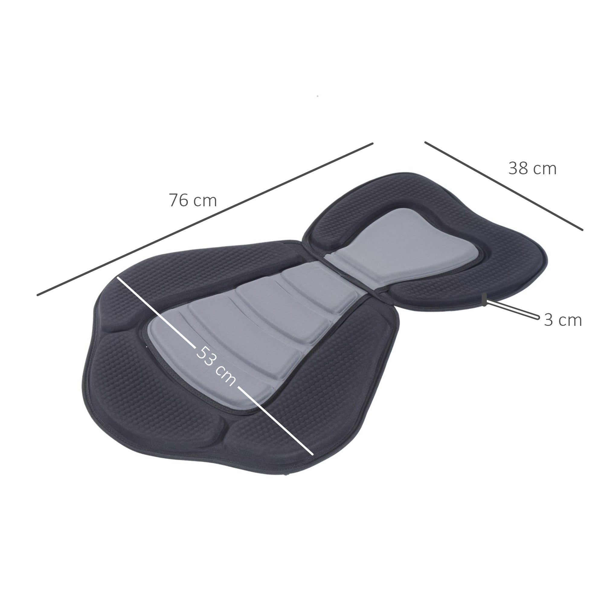 HOMCOM Deluxe Kayak Seat Sit On Top Padded Backrest Canoe Rafting Sports High Back Detachable 