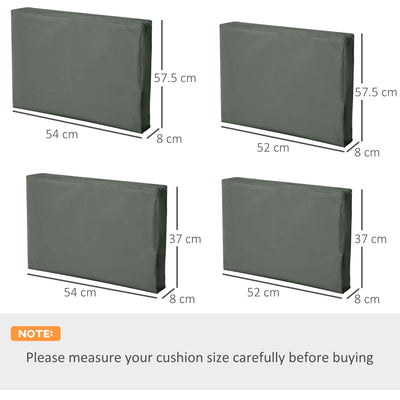 Outsunny  Replacement Cushion Cover Garden Rattan Patio Furniture Seat Cover Polyester Outdoor Deep Grey- No Cushion Included 