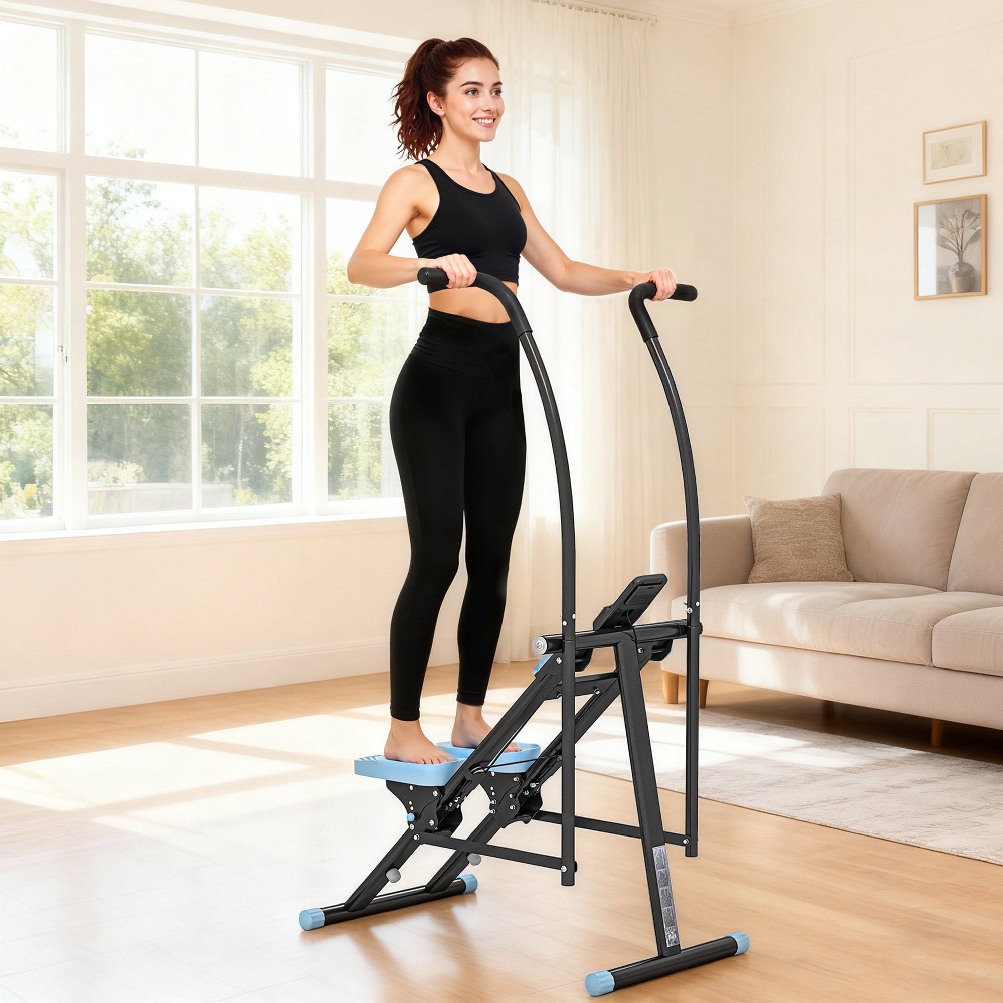 SPORTNOW Stair Stepper for Home Gym Exercise, Vertical Climber Machine with LCD Monitor & Adjustable Pedals for Workout 