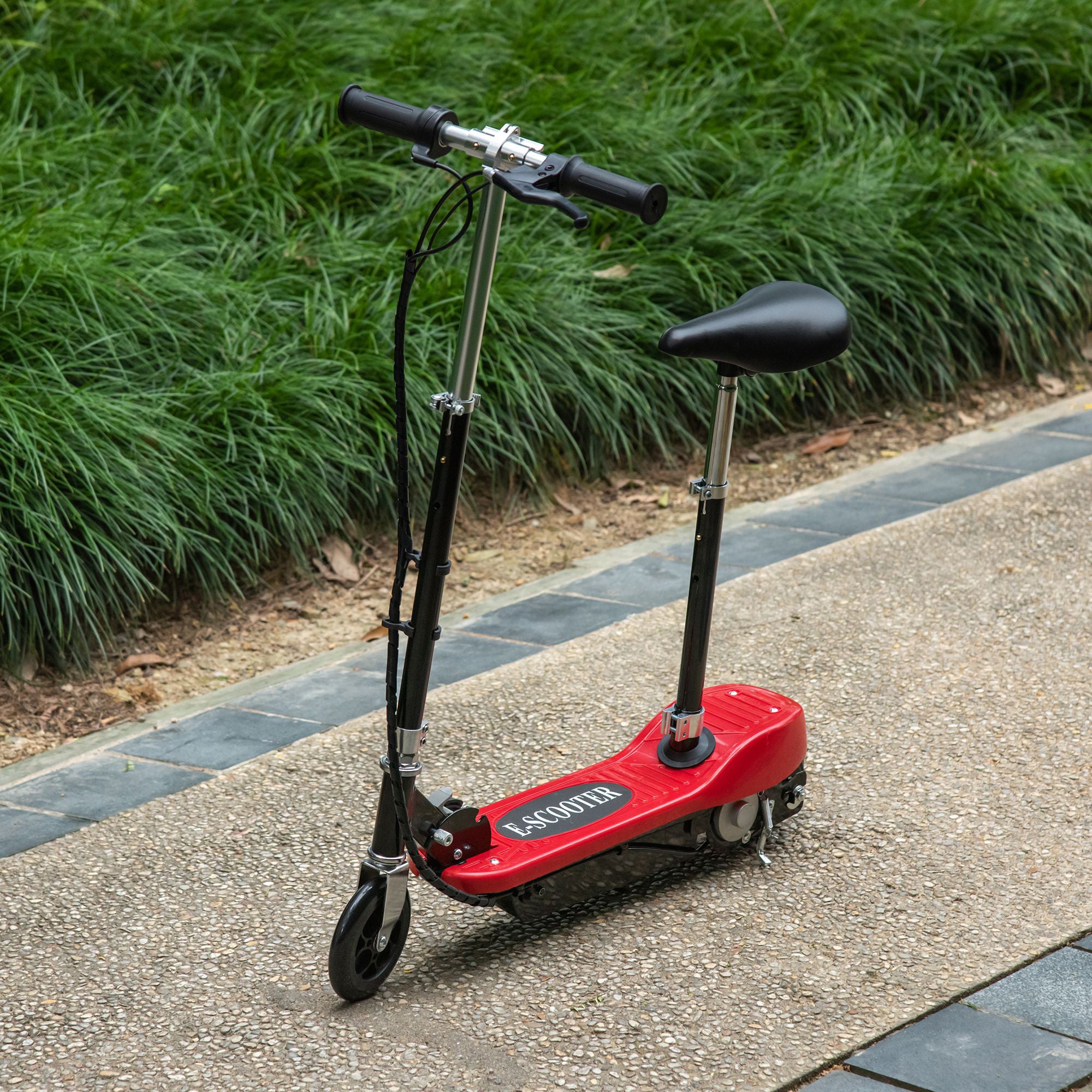 HOMCOM Outdoor Ride On Powered Scooter 120W Motor Bike 2 x 12V Battery - Red 