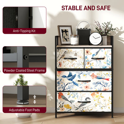 HOMCOM 4-Drawer Chest of Drawers - White 