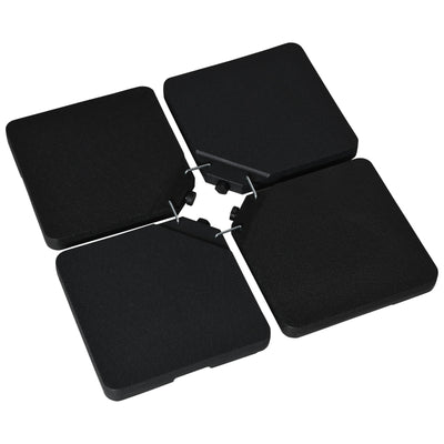 Outsunny Four-Piece Plastic Cantilever Parasol Base - Black 