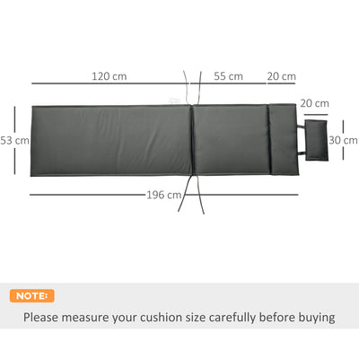 Outsunny Outdoor Garden Patio Folding High Back Chair Cushion Replacement Seat Pad - Grey 