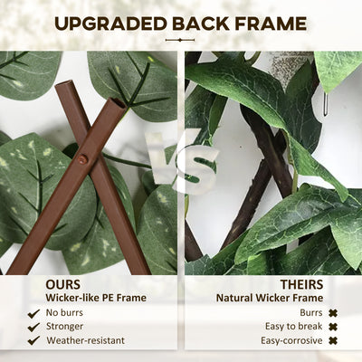 Outsunny Set of 2 Expandable Artificial Trellis Hedges – Realistic Leaf Privacy Screen, 2 x 1 m 