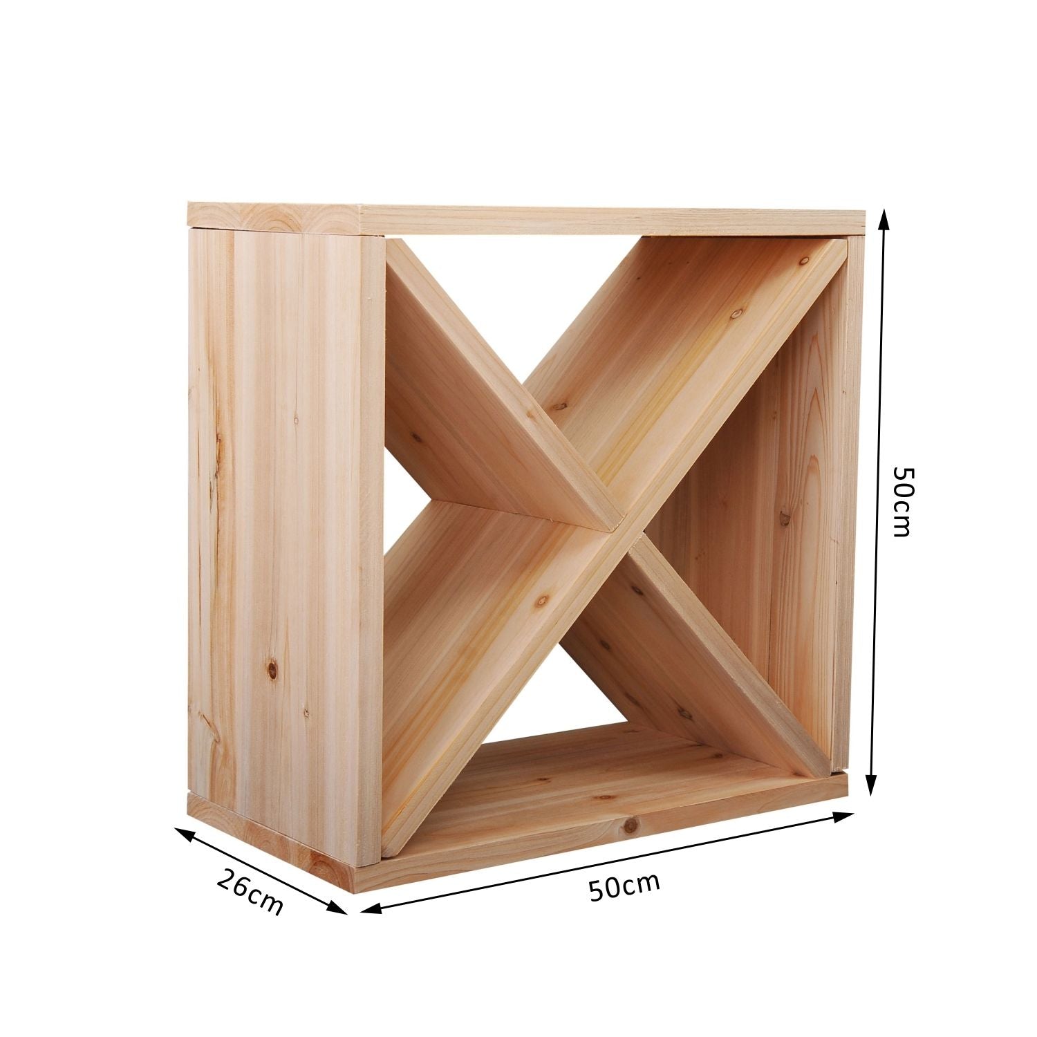 HOMCOM Wooden Wine Rack for 24 Bottle Square Tabletop Storage Holder Stand 
