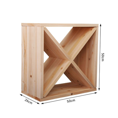 HOMCOM Wooden Wine Rack for 24 Bottle Square Tabletop Storage Holder Stand 
