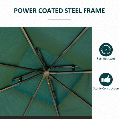 Outsunny 3(m) x 3(m) Metal Garden Gazebo Marquee Party Tent Patio Canopy Pavilion + Sidewalls - Green 