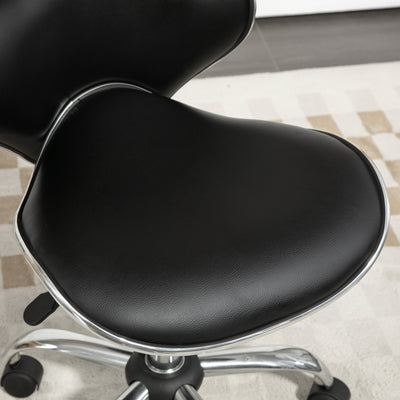HOMCOM Adjustable Rolling Swivel Beauty Salon Chair, Stool for Spa, Black 