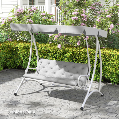 Outsunny Three-Seater Bench Cushion - Light Grey 