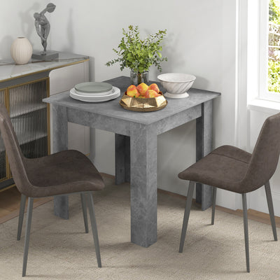 HOMCOM Square Dining Table, Modern Small Dining Table with Faux Cement Effect, Space Saving, Non-slip Foot Pads, Cement Grey 