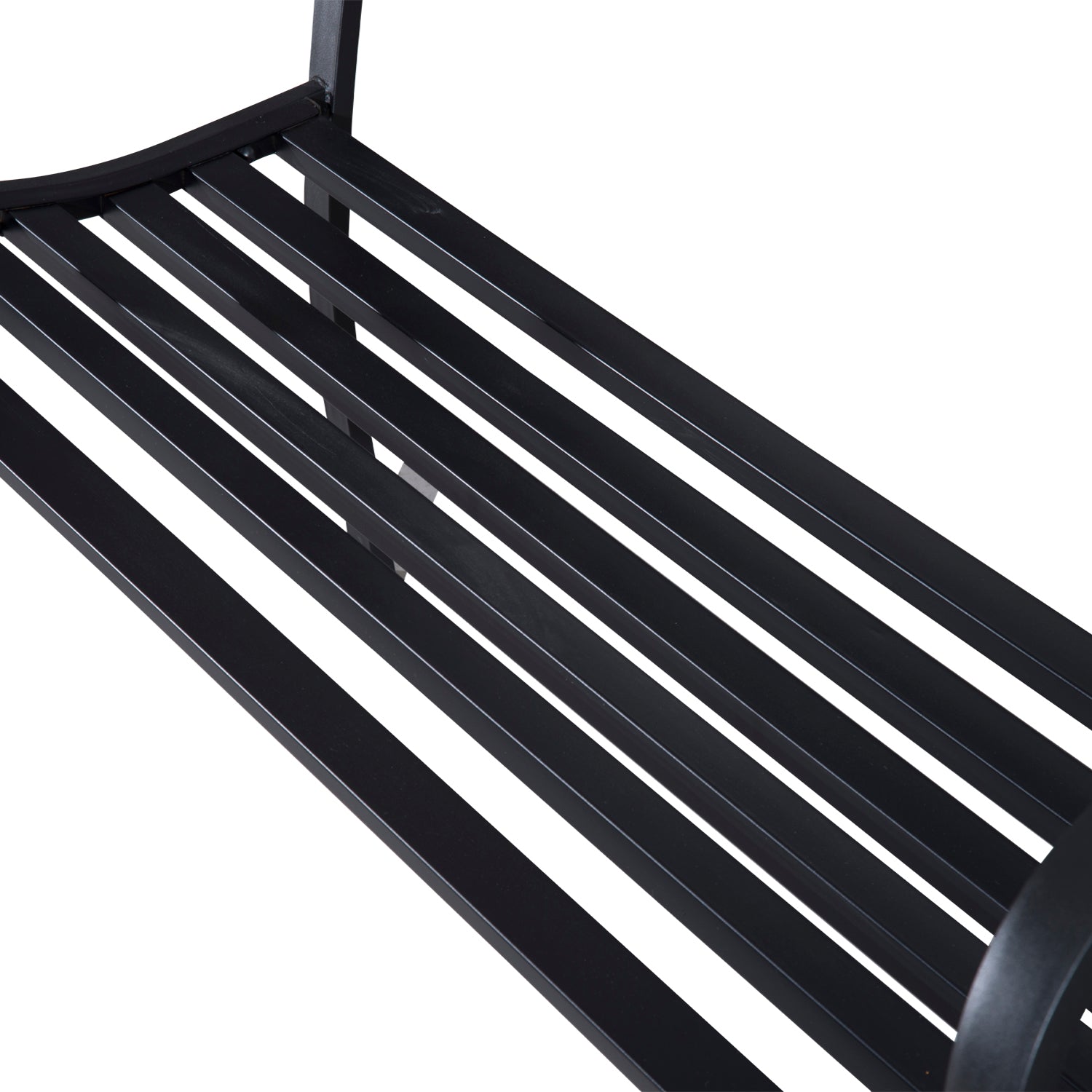 Outsunny 2-Seater Garden Bench, Steel-Black 
