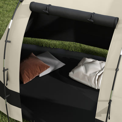 Outsunny Four Man, Two Room Blackout Tent, with Accessories - Khaki 