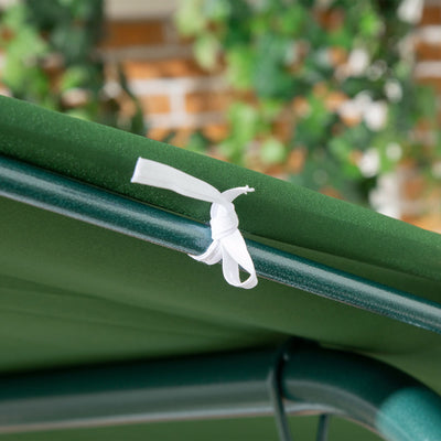 Outsunny 3-Seat Swing Chair Garden Swing Seat with Adjustable Canopy for Patio, Green 