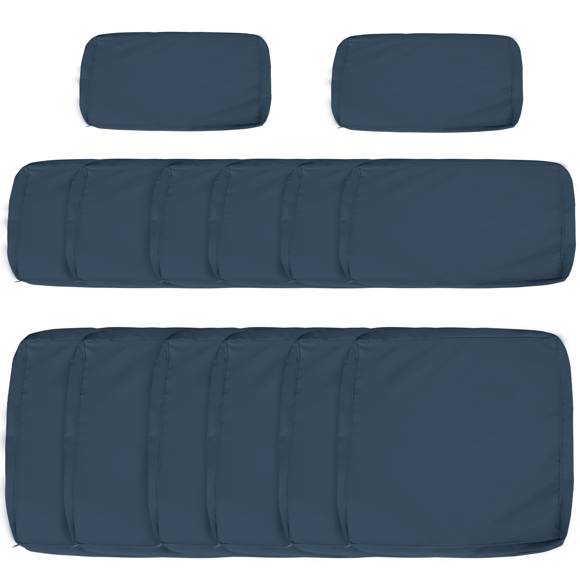 Outsunny Garden Rattan Sofa Cushion Polyester Cover Replacement Outdoor- No Cushion Included, Blue 