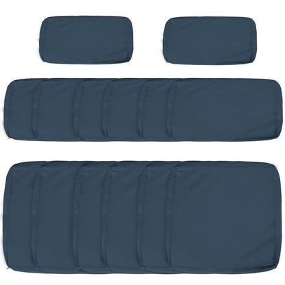 Outsunny Garden Rattan Sofa Cushion Polyester Cover Replacement Outdoor- No Cushion Included, Blue 