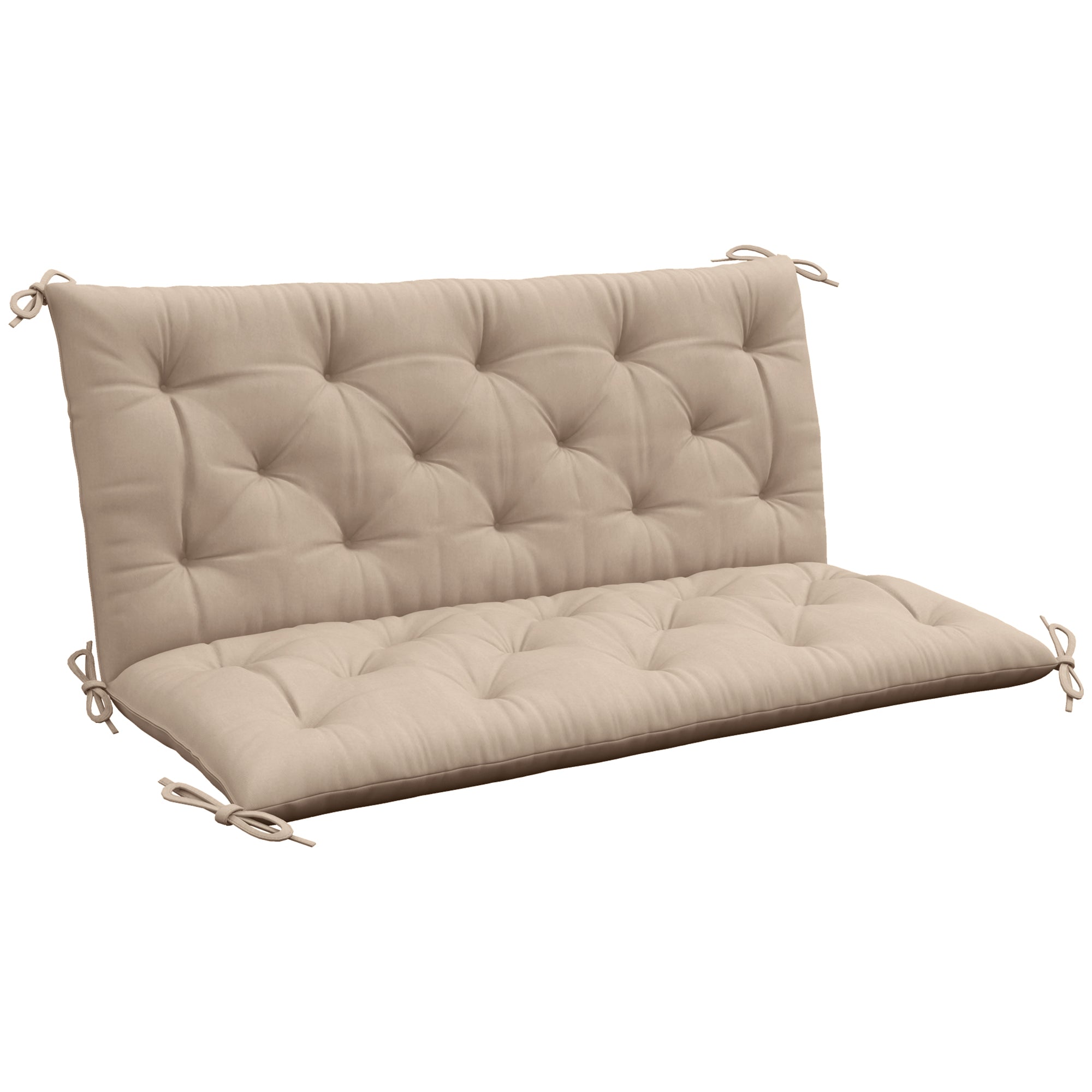 Outsunny Garden Bench Cushion, 2 Seater Swing Chair Cushion, Seat Pad with Ties for Indoor and Outdoor Use, 110 x 120 cm 