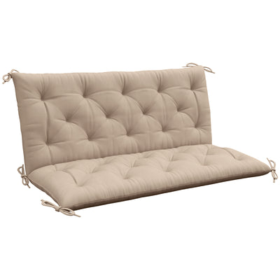 Outsunny Garden Bench Cushion, 2 Seater Swing Chair Cushion, Seat Pad with Ties for Indoor and Outdoor Use, 110 x 120 cm 