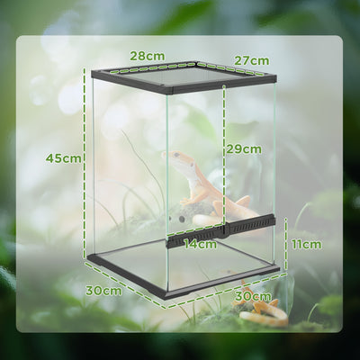 PawHut 40L Vivarium for Lizards, Frogs, Snakes, Turtles, Tortoises w/ Anti-Escape Design, Ventilation 