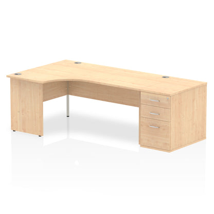 Impulse Panel End Crescent Desk Workstation