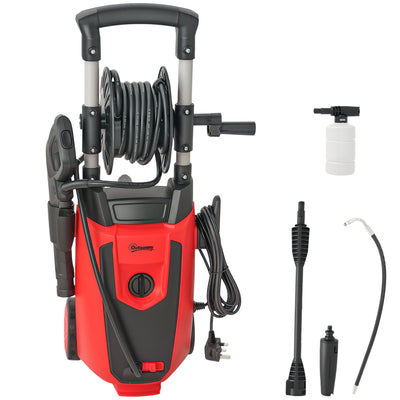 Outsunny 150-Bar Pressure Washer, with Accessories - Red/Black 