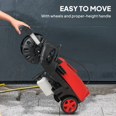 Outsunny 150-Bar Pressure Washer, with Accessories - Red/Black 
