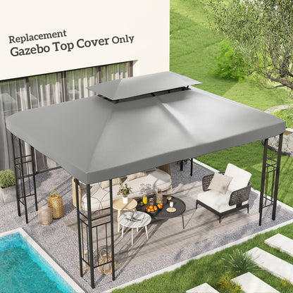 Outsunny Gazebo Roof Replacement, for 3 x 4m Frames - Light Grey 