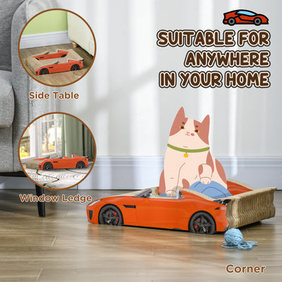 PawHut 2 in 1 Cat Scratching Board with Catnip, Car-shaped 
